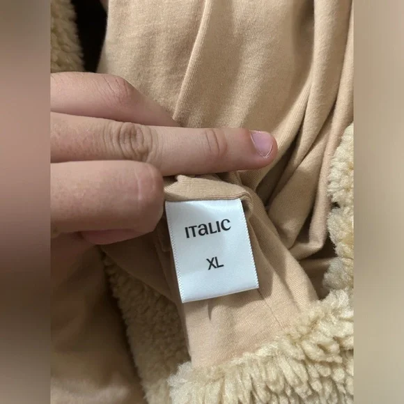 Italic Women’s Sherpa Teddy Zip-Up Jacket Fawn size XL - Picture 8 of 8